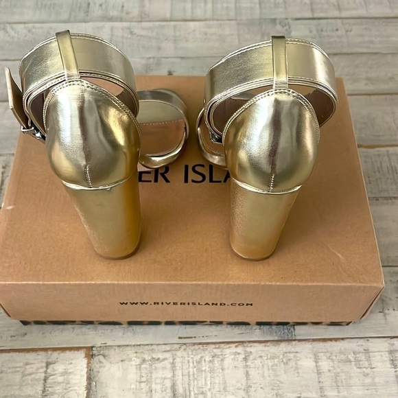 River Island Wills Gold Sandals - Picture 3 of 9